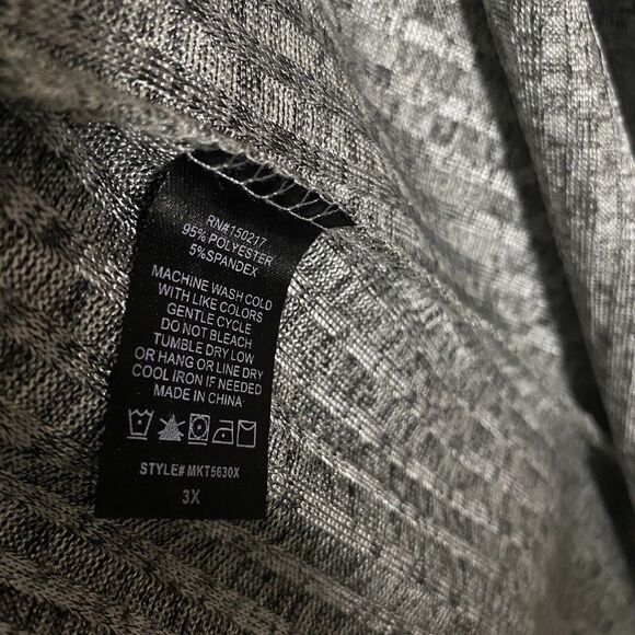 WildeWomencardigan 3X Grey Color Front Pocket Long Sleeves Boho Front Duster EUC - Picture 9 of 10